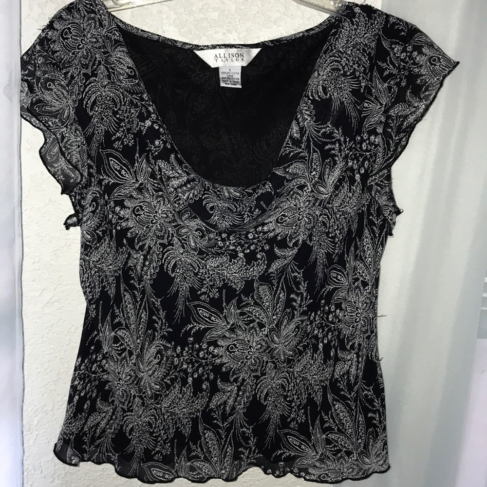 Black and white blouse